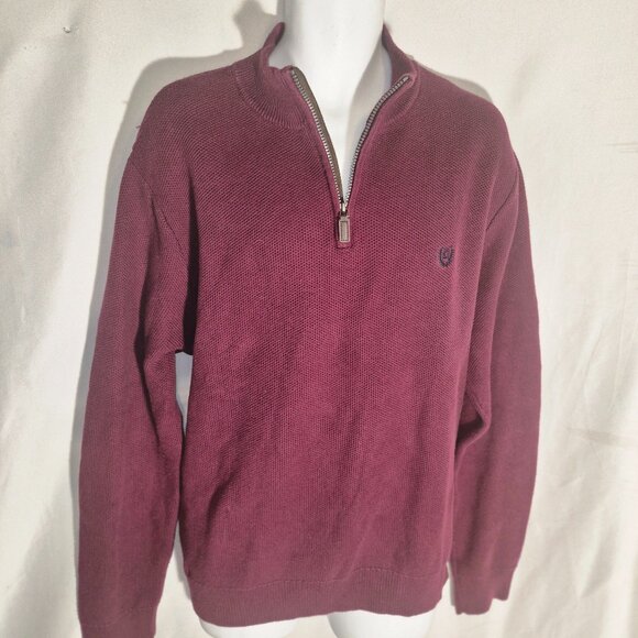 CHAPS vintage stylish zippered chest Cotton Sweater in size XL - Picture 4 of 16